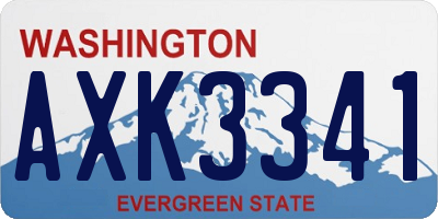 WA license plate AXK3341