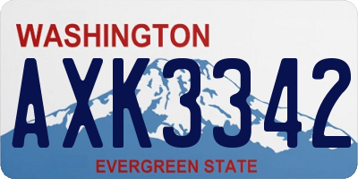 WA license plate AXK3342