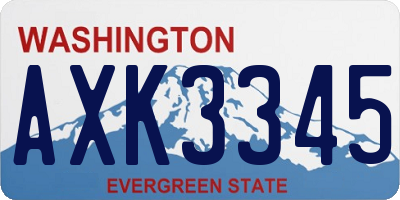 WA license plate AXK3345