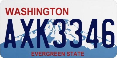 WA license plate AXK3346