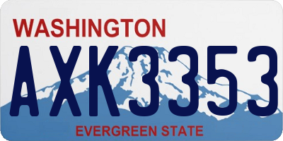 WA license plate AXK3353