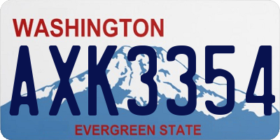 WA license plate AXK3354