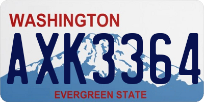 WA license plate AXK3364