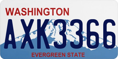 WA license plate AXK3366