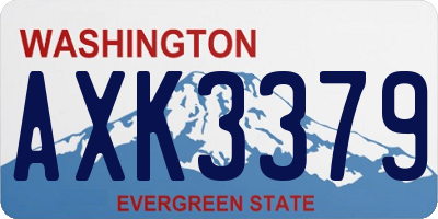 WA license plate AXK3379