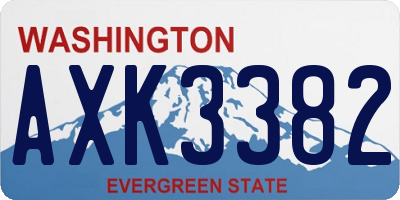 WA license plate AXK3382
