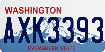 WA license plate AXK3393