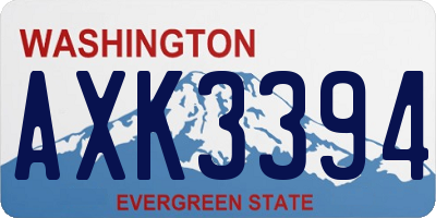 WA license plate AXK3394