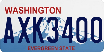 WA license plate AXK3400