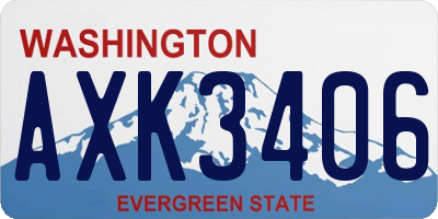 WA license plate AXK3406