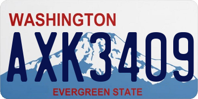 WA license plate AXK3409