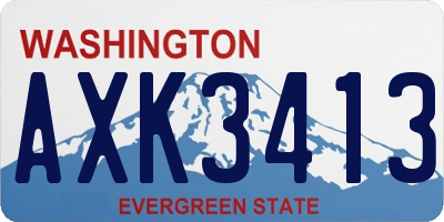 WA license plate AXK3413