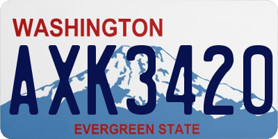 WA license plate AXK3420