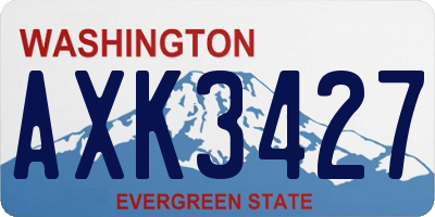 WA license plate AXK3427