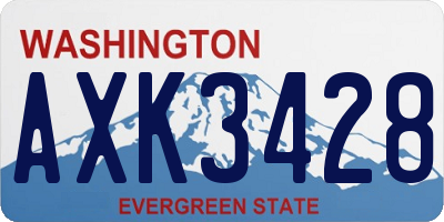 WA license plate AXK3428
