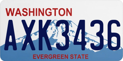WA license plate AXK3436