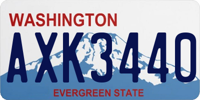 WA license plate AXK3440