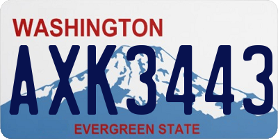 WA license plate AXK3443