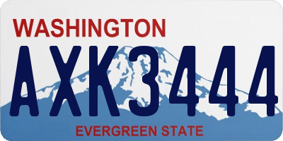 WA license plate AXK3444