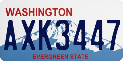 WA license plate AXK3447