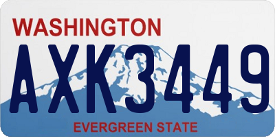 WA license plate AXK3449