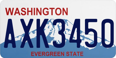 WA license plate AXK3450