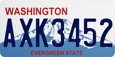 WA license plate AXK3452