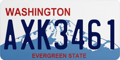 WA license plate AXK3461