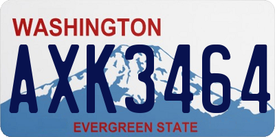WA license plate AXK3464