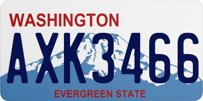 WA license plate AXK3466