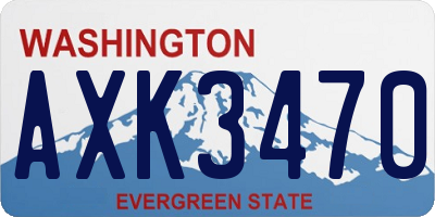 WA license plate AXK3470