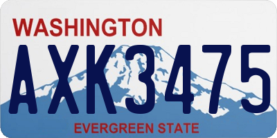 WA license plate AXK3475