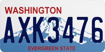 WA license plate AXK3476