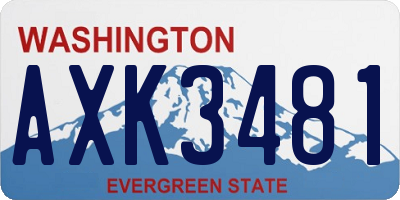 WA license plate AXK3481