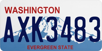 WA license plate AXK3483