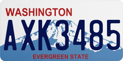WA license plate AXK3485