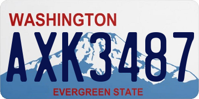 WA license plate AXK3487