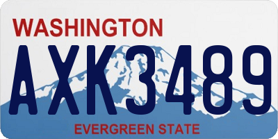WA license plate AXK3489