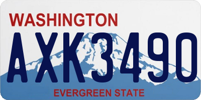 WA license plate AXK3490