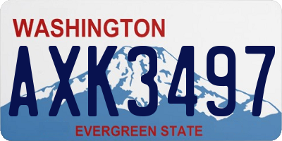 WA license plate AXK3497