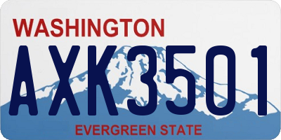 WA license plate AXK3501