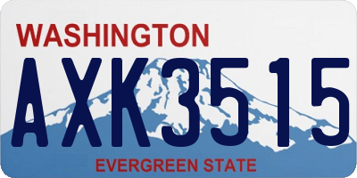 WA license plate AXK3515
