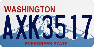 WA license plate AXK3517