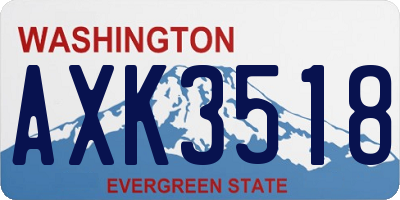 WA license plate AXK3518