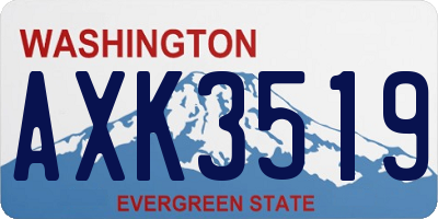 WA license plate AXK3519