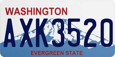 WA license plate AXK3520