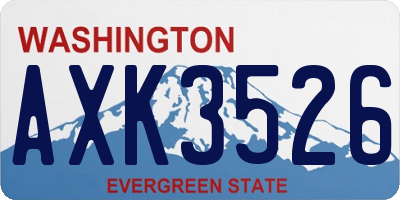 WA license plate AXK3526