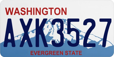 WA license plate AXK3527