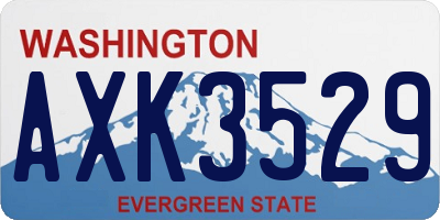 WA license plate AXK3529