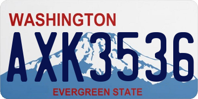 WA license plate AXK3536